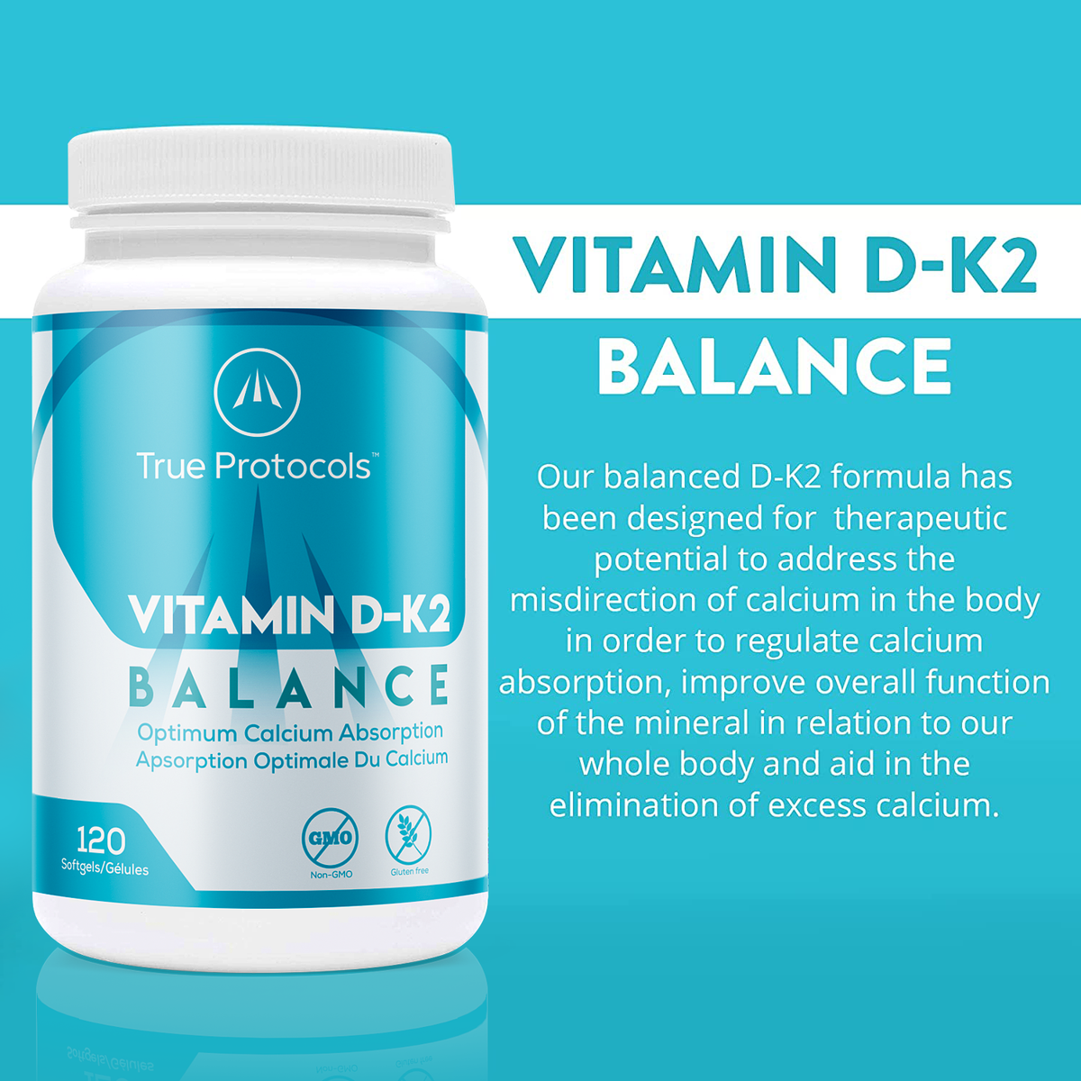 Vitamin D-K2 Balance - Optimal Calcium Absorption with Vitamin D3, K2 &amp; A
