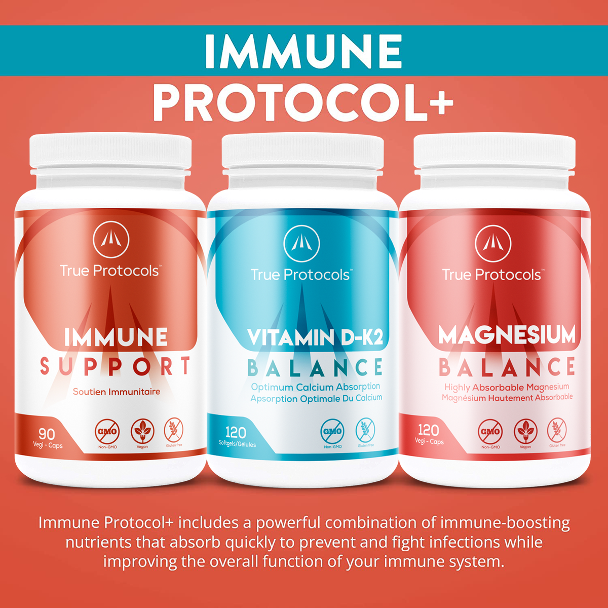 Immune Protocol+ - Magnesium Balance, Immune Support &amp; Vitamin D-K2 Balance for Optimal Immune Support &amp; Function