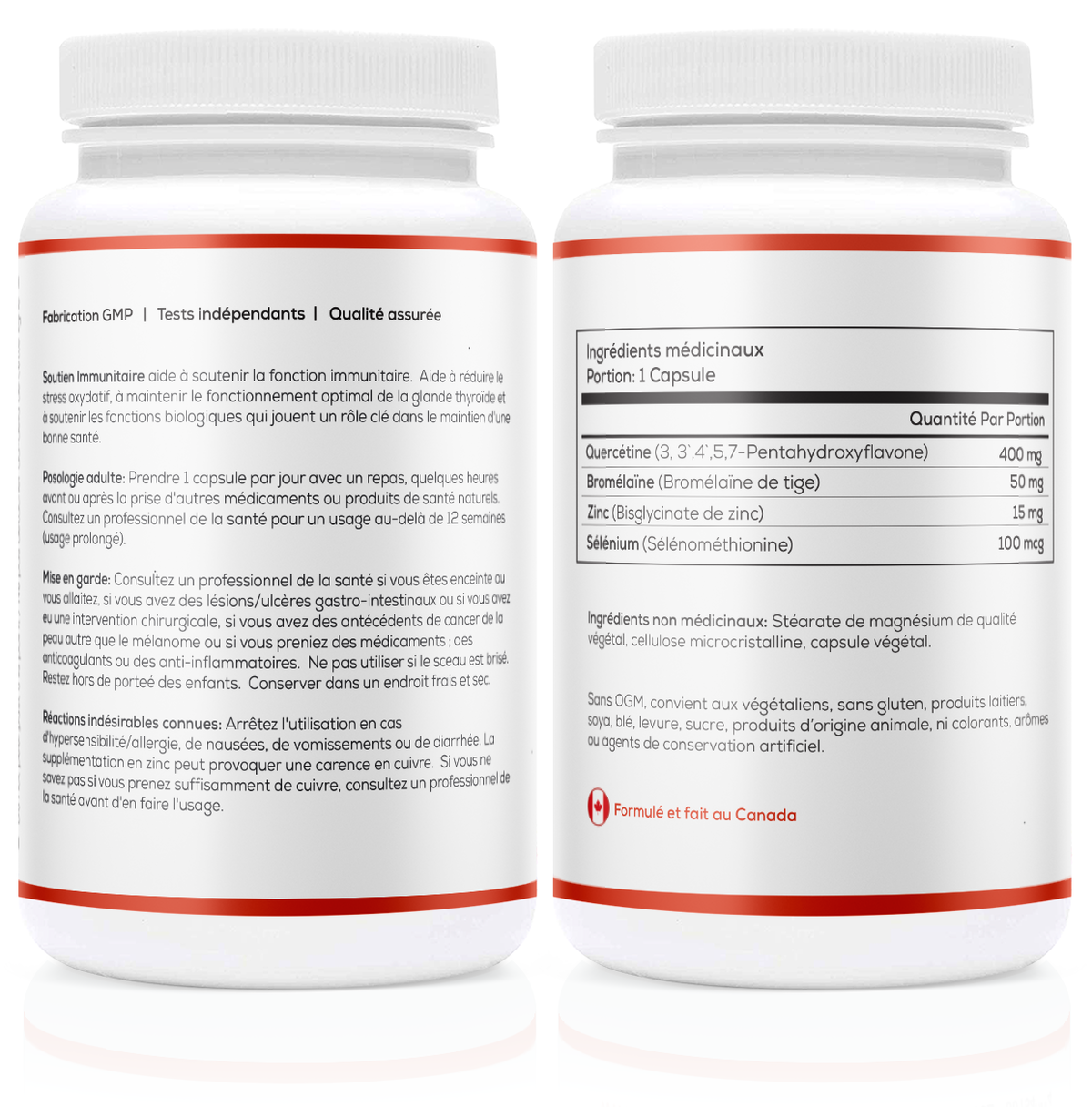 Immune Support - Boost Immune Response with Quercetin,  Bromelain, Zinc &amp; Selenium