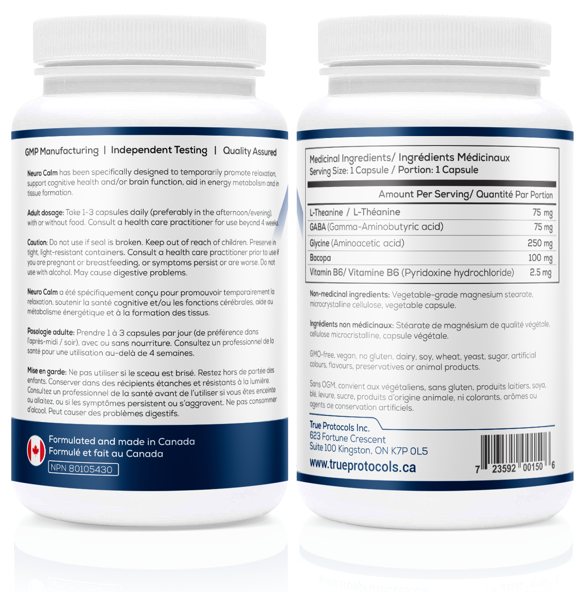 Neuro Calm - Cognitive Support with L-Theanine, GABA, Glycine, Bacopa Monnieri and Vitamin B6