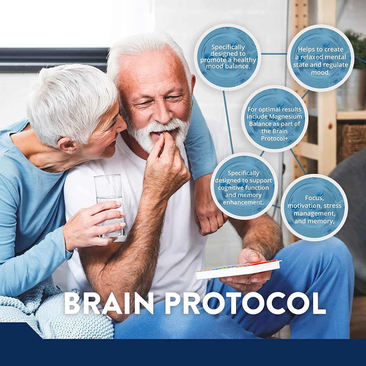 Brain Protocol - Neuro Calm &amp; Vital Mind for Optimal Cognitive Health, Mood Balance, &amp; Brain Function